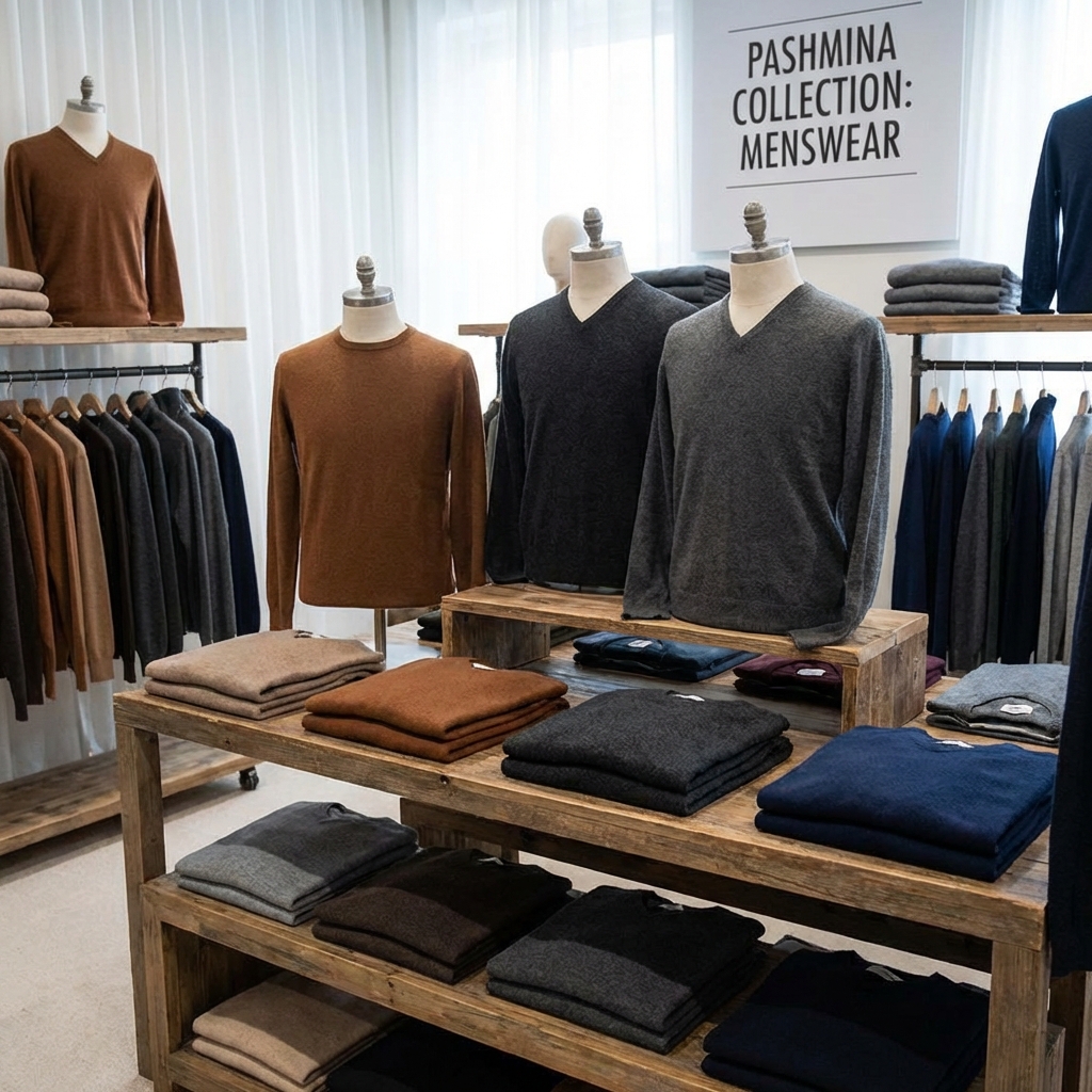 mens pashmina sweater collection showcase