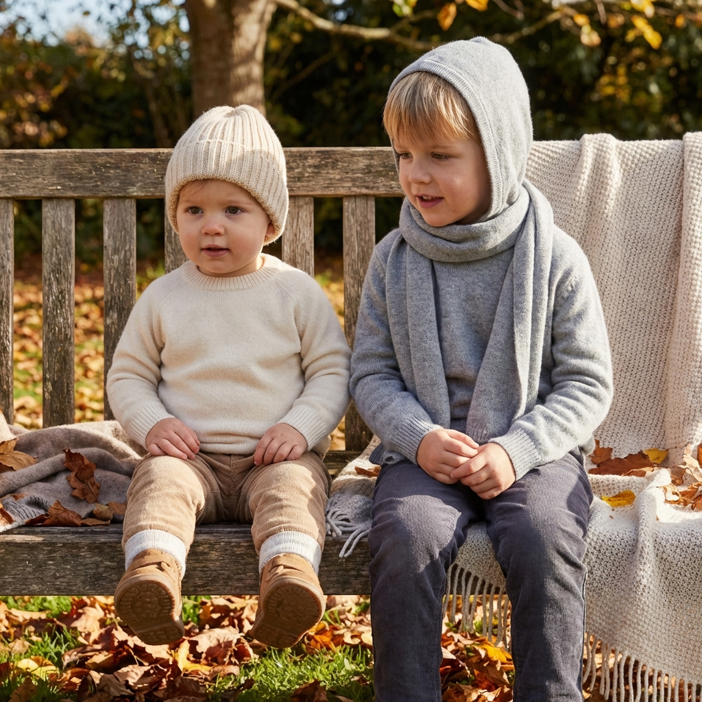 small kids with cashmere wear
